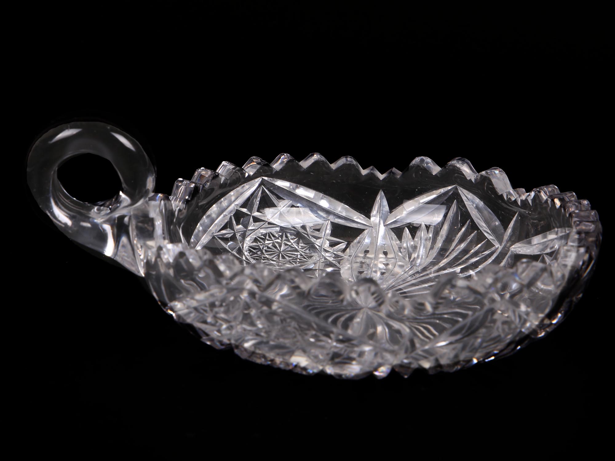 ANTIQUE AMERICAN CUT GLASS CRYSTAL CANDY DISH PIC-1